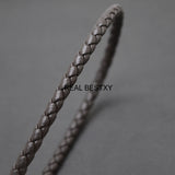 5mm Brown Round Braided Leather Cord DIY Jewelry Making - 2m/Lot