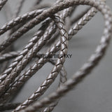 5mm Brown Round Braided Leather Cord DIY Jewelry Making - 2m/Lot