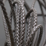 5mm Brown Round Braided Leather Cord DIY Jewelry Making - 2m/Lot