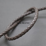 5mm Brown Round Braided Leather Cord DIY Jewelry Making - 2m/Lot