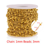 2m Stainless Steel Cable Chains DIY Jewelry Making Tube Beads Ball Chain