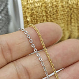 2m Stainless Steel Sunflower Chain 18K PVD Plated Jewelry Finding