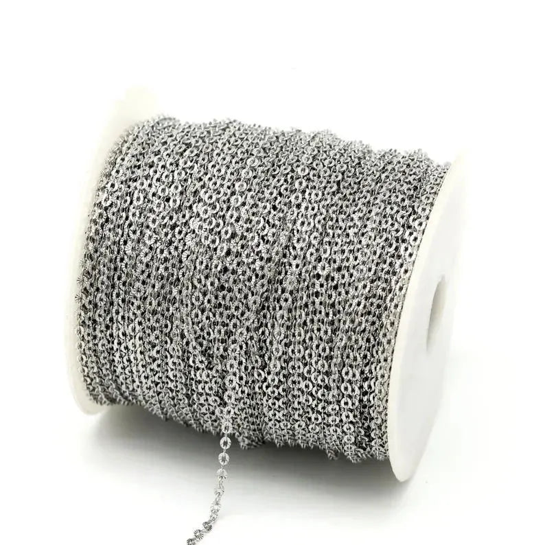 2m Stainless Steel Sunflower Chain 18K PVD Plated Jewelry Finding