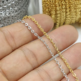 2m Stainless Steel Sunflower Chain 18K PVD Plated Jewelry Finding