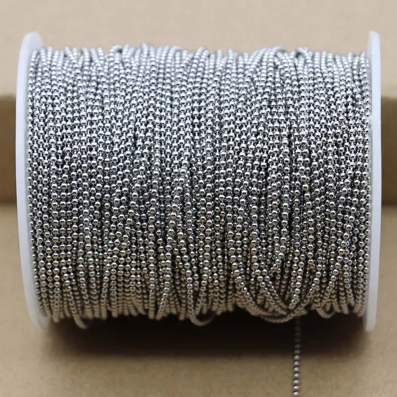 2m Stainless Steel Plated Ball Chains for Necklace Bag Jewelry Making
