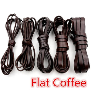 2m Cow Leather Flat Thong Cord DIY Bracelet Findings Rope String