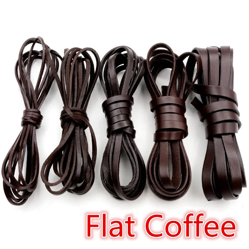 2m Cow Leather Flat Thong Cord DIY Bracelet Findings Rope String