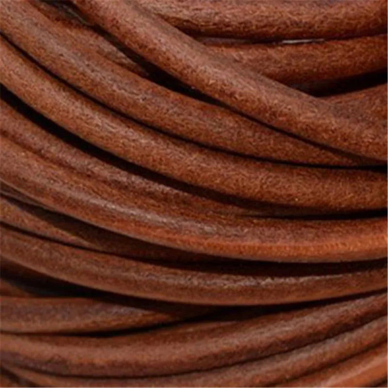 2m/lot Natural Cow Leather Cord Bracelet Necklace Findings