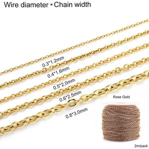 5 Size Stainless Steel Round Squash Cross Chain Necklace Chains