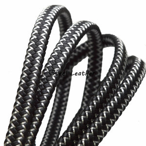 12.2*6mm Braided Flat Leather Rope Cord DIY Bracelet Jewelry Making Craft