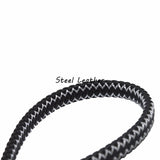 12.2*6mm Braided Flat Leather Rope Cord DIY Bracelet Jewelry Making Craft