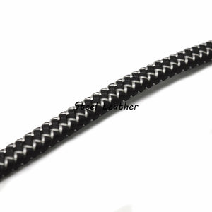 12.2*6mm Braided Flat Leather Rope Cord DIY Bracelet Jewelry Making Craft