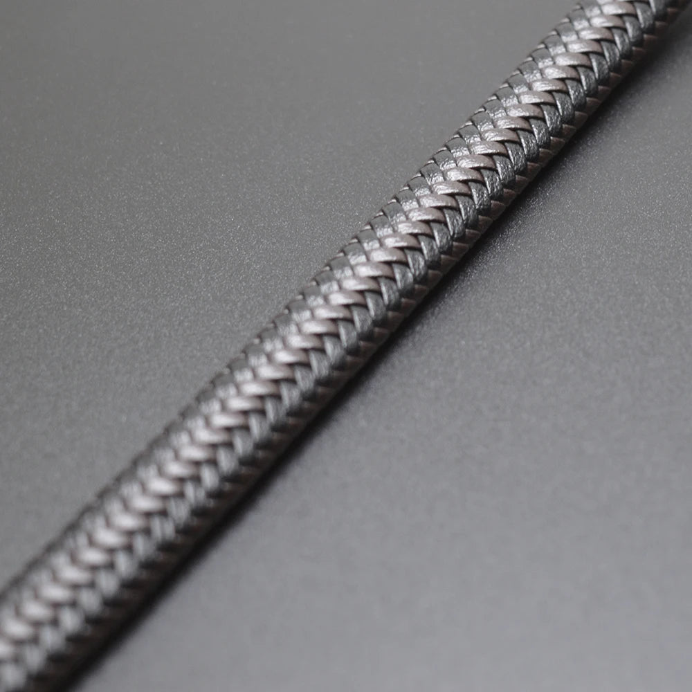 2m/lot 12*6mm Braid Leather Cord DIY Bracelet Making Flat Cord Findings