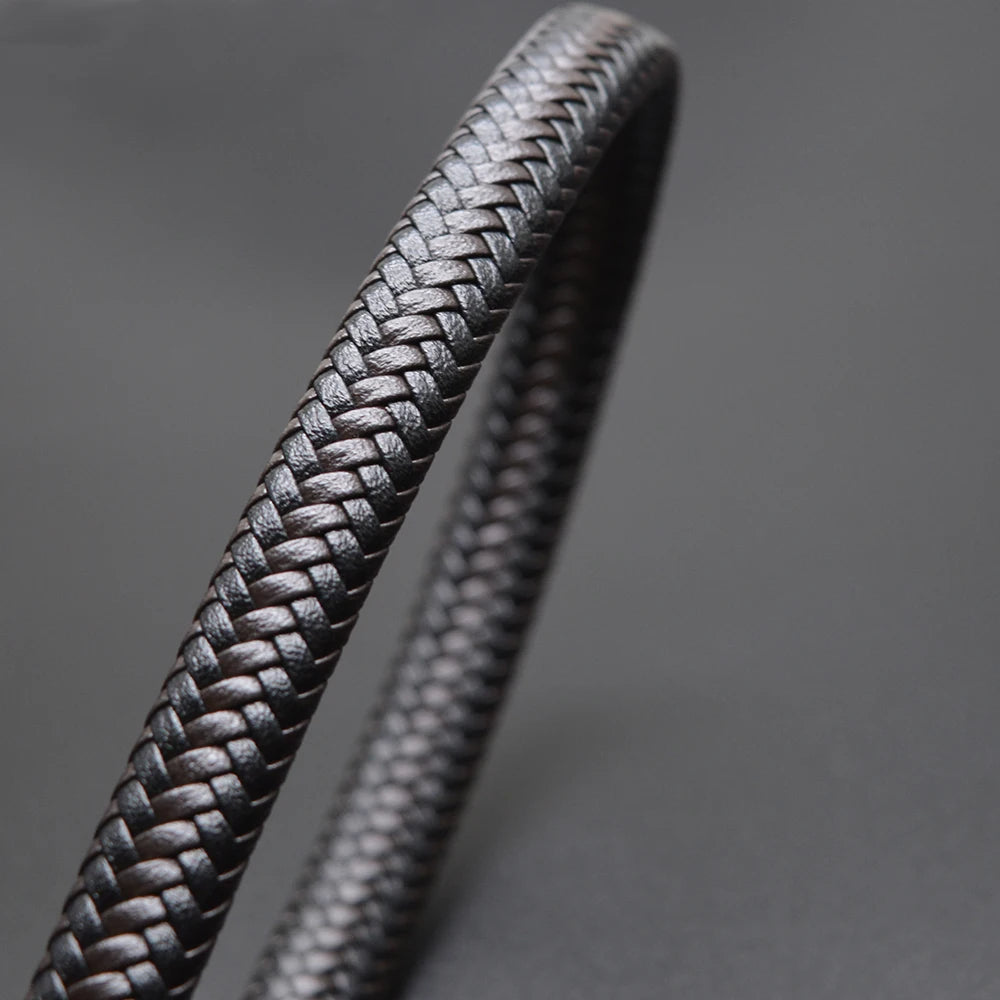 2m/lot 12*6mm Braid Leather Cord DIY Bracelet Making Flat Cord Findings