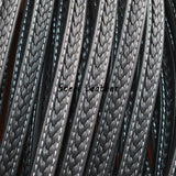 2m Flat Braided Leather Cord for DIY Necklace Bracelet Making
