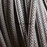 2m Flat Braided Leather Cord for DIY Necklace Bracelet Making