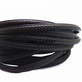 2m 12*6mm Brown Flat Leather Cord Braid Rope DIY Jewelry Making