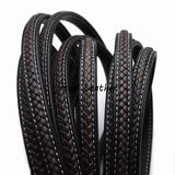 2m 12*6mm Brown Flat Leather Cord Braid Rope DIY Jewelry Making