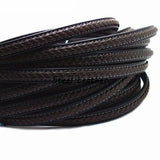 2m 12*6mm Brown Flat Leather Cord Braid Rope DIY Jewelry Making