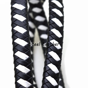 2m Flat Braided Leather Cord DIY Necklace Bracelet Making String Rope