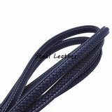 2m/lot Navy Flat Braided Leather Cords - DIY Jewelry Making Findings