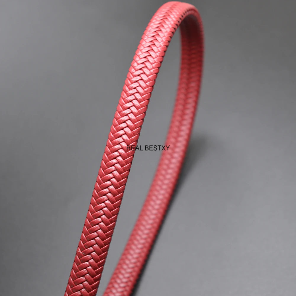2m Leather Cord for DIY Men Bracelet Jewelry Flat Cord