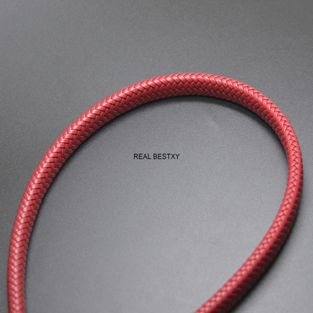 2m Leather Cord for DIY Men Bracelet Jewelry Flat Cord