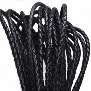 4mm Round Bolo Braided Leather Cord Rope String Bracelet DIY Jewelry Material
