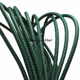 2m Green Leather Cords Round Braided for Bracelets Making