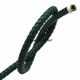 2m Green Leather Cords Round Braided for Bracelets Making