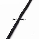 2m Round Braided Leather Cord Cow Leather Cords String Rope Bracelet Findings