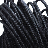 2m Round Braided Leather Cord Cow Leather Cords String Rope Bracelet Findings