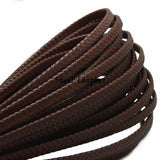 2m/lot 7*3mm Brown Wide Flat Braid Leather Cord for Bracelet DIY