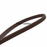 2m/lot 7*3mm Brown Wide Flat Braid Leather Cord for Bracelet DIY