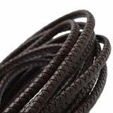2m Coffee Flat Braided Leather Cord DIY Jewelry String Rope