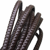 2m Coffee Flat Braided Leather Cord DIY Jewelry String Rope