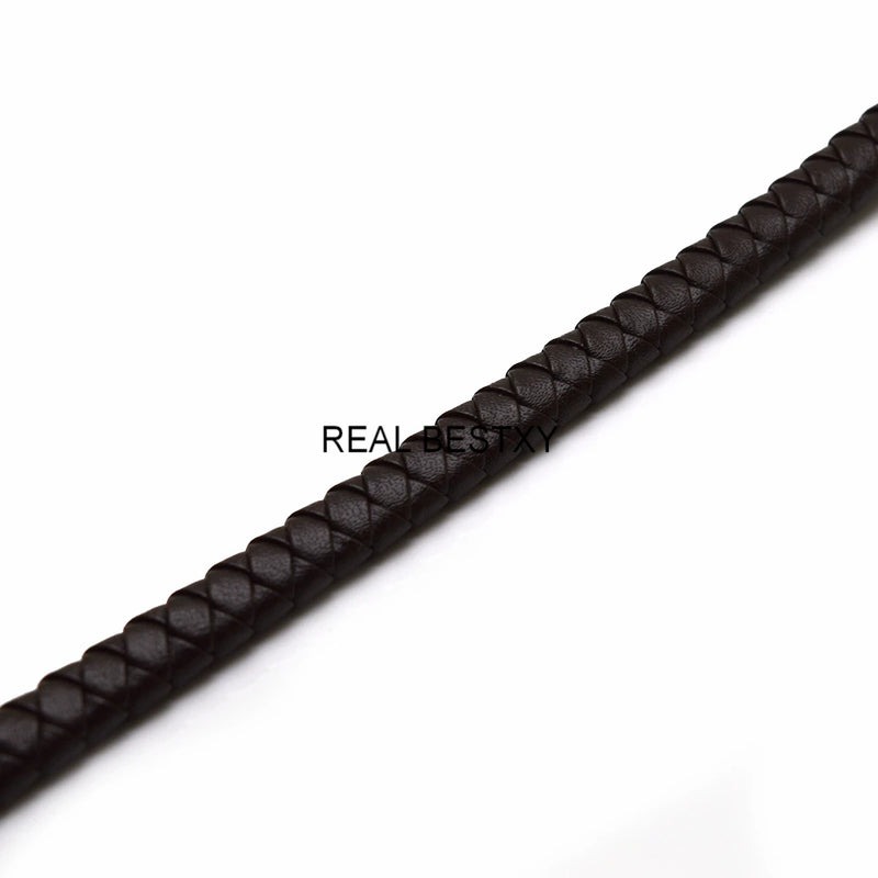 2m Coffee Flat Braided Leather Cord DIY Jewelry String Rope