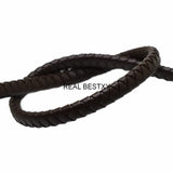 2m Coffee Flat Braided Leather Cord DIY Jewelry String Rope