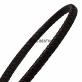 2m Coffee Flat Braided Leather Cord DIY Jewelry String Rope