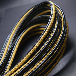 8*5mm Yellow Flat Braided Leather Bracelet Findings Cord String Rope DIY