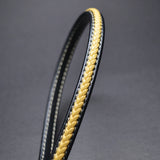 8*5mm Yellow Flat Braided Leather Bracelet Findings Cord String Rope DIY