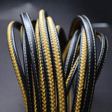 8*5mm Yellow Flat Braided Leather Bracelet Findings Cord String Rope DIY