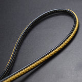 8*5mm Yellow Flat Braided Leather Bracelet Findings Cord String Rope DIY