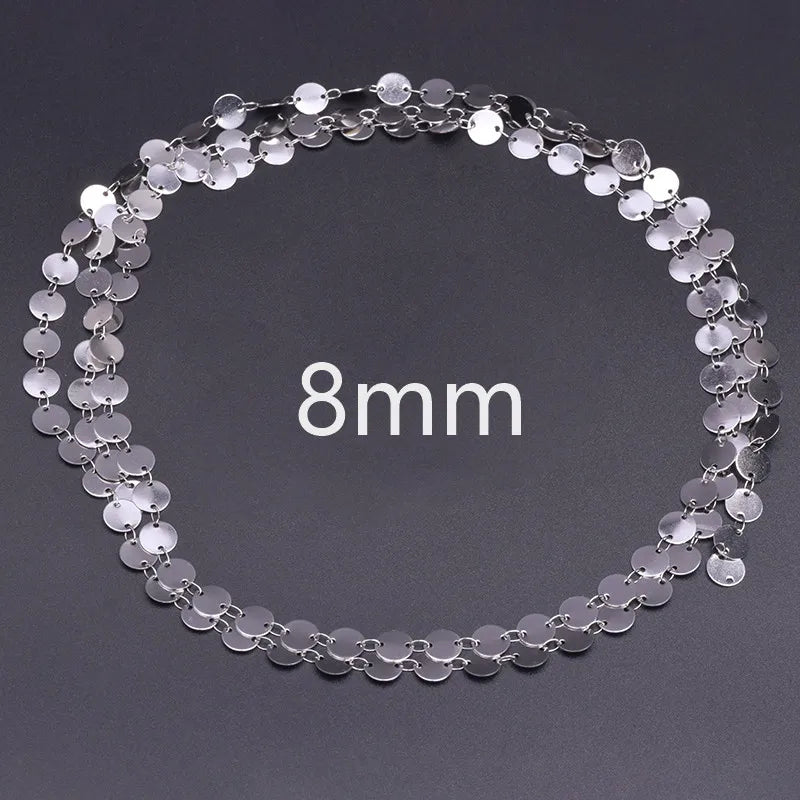 2m Round Stainless Steel Necklace Chains DIY Jewelry Making Material