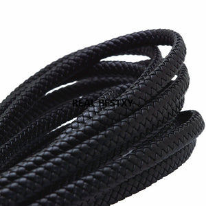 10*5mm Braided Flat Leather Cord for Bracelet Making - 2m/lot
