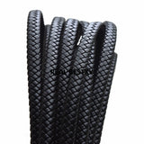 10*5mm Braided Flat Leather Cord for Bracelet Making - 2m/lot