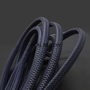 10*6mm /12*6mm Navy Braided Leather Cord For Jewelry Making