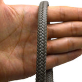 2m Gray Flat Braided Leather Cords for DIY Bracelets