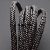 2m Flat Braided Leather Cord for Men Bracelet DIY Jewelry Making
