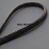 2m Flat Braided Leather Cord for Men Bracelet DIY Jewelry Making